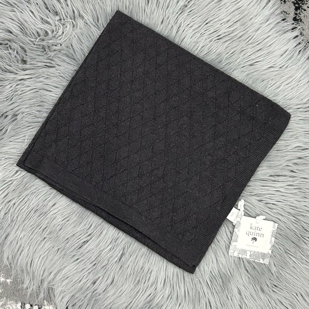 Kate Quinn Black Knit‎ Sweater Infant Blanket O/S NEW IN BAG 35.5"x35.5"